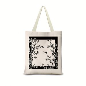 Minimalist Style Canvas <b>Tote</b> <b>Bag</b> 34x40cm Custom Print Available Optional Zipper Lining <b>Pocket</b> Magnetic Buckle Crossbody Strap - Product Image 2