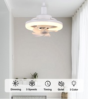 Ventilateur de plafond en plastique à 5 pales, 3 températures de couleur, télécommande, ventilateur de plafond rotatif avec lumière LED