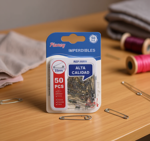 Spilla di sicurezza Pioney 35mm 50 pezzi Finitura lucida Uso generale - Product Image 2