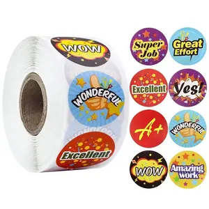 500 Pcs Reward Stickers Motivational Stickers Roll For Kids Toys for School Reward Cute Animals Stickers Labels