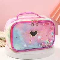 Pochette de maquillage Portable rose à paillettes pour femmes et filles, pochette de voyage, 2023