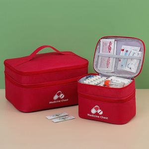 Medicine <b>Chest</b> Double Layer Portable Travel Medicine Bag Large Capacity Home First Aid Kit Pill <b>Storage</b> Case - Product Image 1