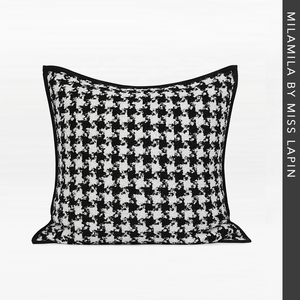 Housse d'oreiller carrée en mélange <span class=keywords><strong>de</strong></span> laine, taie d'oreiller <span class=keywords><strong>de</strong></span> luxe moderne, motif <span class=keywords><strong>pied</strong></span>-<span class=keywords><strong>de</strong></span>-<span class=keywords><strong>poule</strong></span>, décoration, haute qualité, 1 pièce - Product Image 5