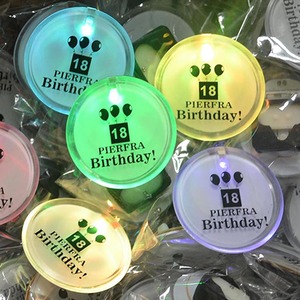 LINLIGIFTS <strong>Blinking</strong> Light up Round Badge <strong>Pin</strong> <strong>Flashing</strong> Badge Glowing <strong>LED</strong> <strong>Pin</strong> - Product Image 3