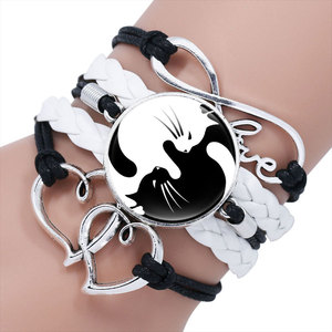 Bracelet multicouche tissé à la main pour hommes et femmes, <span class=keywords><strong>Yin</strong></span> <span class=keywords><strong>Yang</strong></span> Tai Chi, éléments chinois, bracelets à breloques à la mode, choix populaire - Product Image 5