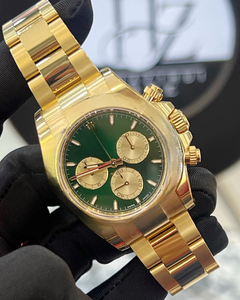 Reloj cronógrafo automático de dos tonos para hombre, esfera negra y dorada, bisel de cerámica, luminoso, resistente al agua hasta 10 ATM, acero inoxidable, informal, de negocios - Product Image 4