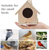 Maison d'oiseau en pin massif faite à la main bricolage décoration extérieure suspendue avec sculpture sur animaux peinture cadeau Style artisanat planche Cage pour animaux de compagnie