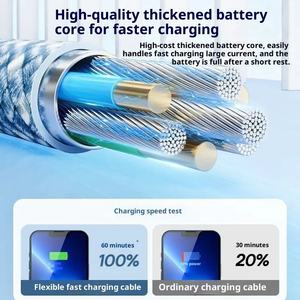 Câble USB Type-C vers Type-C WFYEAR 1M TPE 5A PD60W, tressé, écologique, charge super rapide pour téléphone portable et appareil photo - Product Image 5