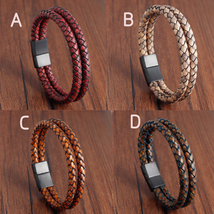 Nuovo Stile Personalizzato Logo In Acciaio Fibbia In Acciaio di Colore Dell'annata Del Braccialetto Del Cuoio Genuino Per Gli Uomini - Product Image 5