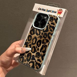 Elegante Custodia per iPhone con Stampa Leopardata Marrone Adatta per iPhone 17 16 15 Pro Max Cover Posteriore in Ecopelle per Donne - Product Image 3