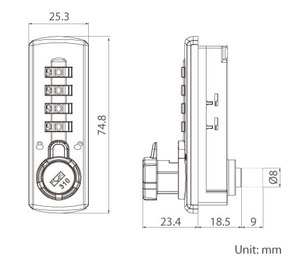 Serrure de cabinet numérique à combinaison à 4 codes haute sécurité YH3730 - Product Image 2