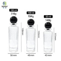 Flacon diffuseur de parfum à rayures verticales personnalisé OEM, directement de l'usine, 50ml 100ml 180ml avec espace pour étiquette