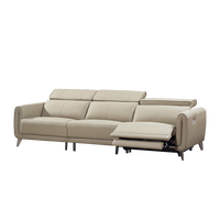 Canapé de cinéma maison électrique en cuir de grande taille avec fauteuil inclinable