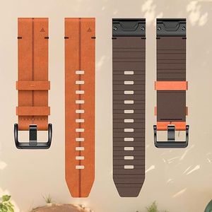 Schnellwechsel Edelstahl Metallverschluss Lederbänder 22mm 26mm für Garmin Fenix 8/7/6/5 7x/6x/<span class=keywords><strong>Epix</strong></span> Pro - Product Image 3
