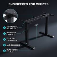 Cadre de bureau électrique réglable à double moteur, pieds et barres transversales, haute capacité de charge, stable, pour utilisation en bureau commercial et pour projets.