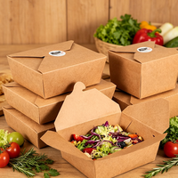 Boîte à lunch en papier kraft brun recyclé à prix avantageux, emballage alimentaire de qualité pour salades et sandwichs