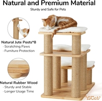 Offre Spéciale : Marchepieds Modernes pour Animaux de Compagnie en Bois Massif et Mousse, Écologiques, Confortables, Durables et Stables, à Hauteur Multiple, pour Chiens et Chats (6 marches)