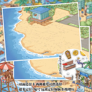 1 paquet d'autocollants paysagers Muddy Water 6.0 Holiday Beach Special Oil, édition grand format, pour collage <span class=keywords><strong>de</strong></span> scènes miniatures 3D - Product Image 3