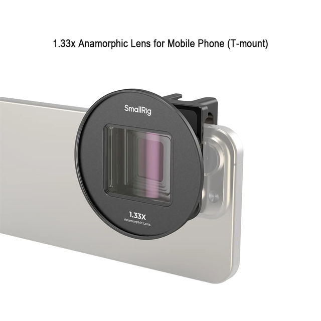 For SMALLRIG 1.33X Anamorphic Lens for Mobile Phone 2.4:1 Wide Screen Deformation Filmmaking Lens with T-Mount 4590