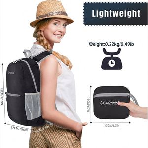 Sac à dos de sport décontracté pliable, léger et imperméable pour hommes et femmes, idéal pour les voyages d'été (échantillon gratuit) - Product Image 4