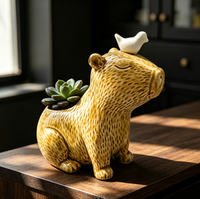 Figurines décoratives en céramique de perroquets, statues d'oiseaux pastel pour la présentation sur table et étagère