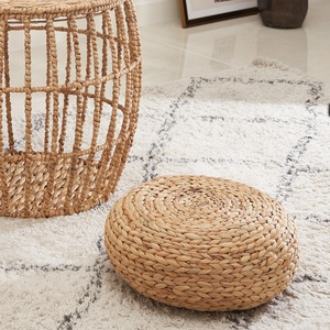 เบาะรองนั่งพื้นทอจากผักตบชวา ขนาด 16 x 16 x 6 นิ้ว สีธรรมชาติ สำหรับการทำสมาธิแบบเซน โยคะ และตกแต่งบ้าน - Product Image 2