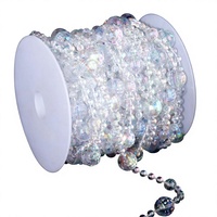 Rideau suspendu mobile en plastique transparent AB irisé de 32 pieds, style Art Déco, pour séparation de pièce, décoration intérieure de luxe, décoration de fenêtre