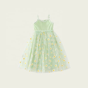 Vestito da spiaggia estivo da <span class=keywords><strong>bambina</strong></span> con fiori di crisantemo, in rete, casual, a pois, nuovo stile, con spalline e balze, modello <span class=keywords><strong>principessa</strong></span> - Product Image 5