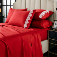 Parure de lit King Size en dentelle de luxe, 6 pièces, 100% polyester, écologique, 400 fils, sans plis, durable, moderne, pour appartement, toutes saisons, confortable