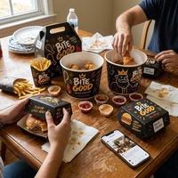 Boîtes alimentaires jetables en papier kraft de qualité alimentaire pour ailes de poulet frites, hot-dogs, hamburgers, emballages pour la restauration rapide à emporter