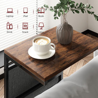 Table d'appoint de meubles de salon en forme de C avec glissière sous le plateau pour le couloir derrière le canapé ou comme table de plateau
