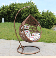 Vente en gros de meubles de jardin d'extérieur pour balcon, chaises œuf suspendues, hamac de jardin, balançoire de patio, chaise en rotin avec support