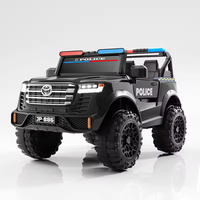 Mobil Polisi Listrik Anak 2026, Kendaraan Mainan Off Road Bertenaga Baterai 12V dengan Lampu Siren LED untuk Anak-anak Berkendara di Luar Ruangan