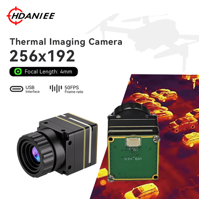 Hdaniee 256x192 4mm Thermal Imaging Monocular Module Infrared Thermal Camera for Fpv Drone Car Night Vision Camera