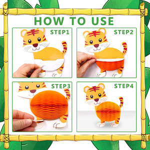 Nicro 7-Piece <strong>Jungle</strong> Safari Animal <strong>Theme</strong> Birthday <strong>Party</strong> Decorations 3D Honeycomb Centerpiece Monkey Tableware for Kids' <strong>Parties</strong> - Product Image 5