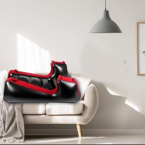 PVC Inflatable <b>Sofa</b> <b>Bed</b> Inflatable Red <b>Sofa</b> with Household Air Pump Portable Lounge <b>Chair</b> Relaxation Tools for Bedroom - Product Image 6