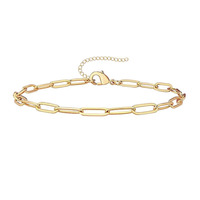 Bracelets jonc en chaîne vintage au design minimaliste géométrique en métal tendance YW Fashion pour femmes