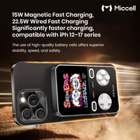 Miccell Wholesale OEM 5000mAh 3 en 1 Chargeur sans fil Power Banks 25W Charge rapide pour iPhones avec 1 500 jeux intégrés et câble