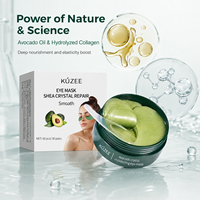 Label privé Lignes des yeux au collagène hydrolysé Masque en feuille de cristal révomal à la mélanine Masque pour les yeux à l'avocat bio