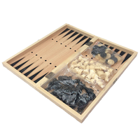 Jeu de Société 3 en 1 en Bois Échecs, Dames et Backgammon avec Rangement pour Adultes et Enfants
