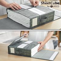 Lot de 4 boîtes de rangement pliables modernes en tissu non tissé écologique pour draps de lit, en stock, pour la literie (OEM)