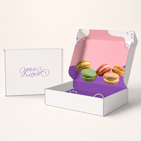 Boîte d'expédition écologique personnalisée en carton ondulé pour pâtisseries, macarons, biscuits et cadeaux sucrés