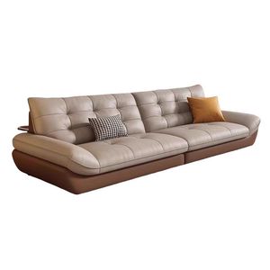 Ý tối giản cao cấp da bò sofa ánh sáng sang trọng Ba chỗ ngồi cho căn hộ nhỏ màu sắc phù hợp với thuyền buồm phòng khách - Product Image 4