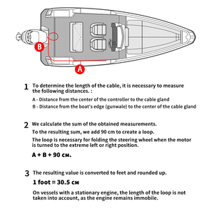 Winibo 新款 32FT-80FT 船用型 3300/33C 油门换档遥控盒电缆，适用于雅马哈舷外发动机转向系统 - Product Image 5