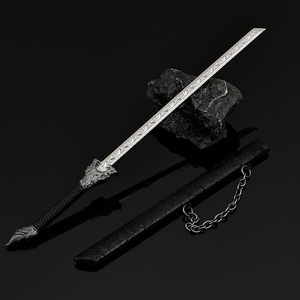 Cold Weapon Longquan Dragon <span class=keywords><strong>Soul</strong></span> Ink Knife 22cm งานฝีมือโลหะทั้งหมดพวงกุญแจตกแต่งเดสก์ท็อปของเล่นดาบ - Product Image 3