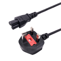 Câble d'alimentation CA avec fusible, prise britannique 3 broches vers connecteur IEC C5 pour adaptateur d'ordinateur portable