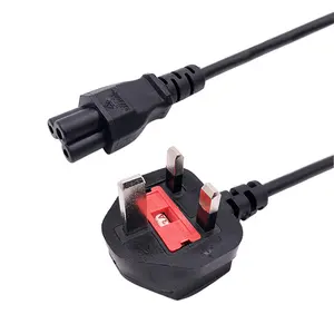 UK 3 pin bs stecker zu IEC C5 stecker sicherung ac power kabel für laptop adapter