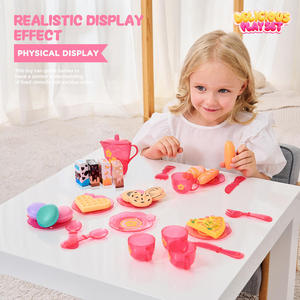 Juego de Té Rosa Jinying, Juguetes de Cocina de Simulación con 25 Accesorios para Fiesta de Té, Juguetes Educativos de Rol para Niñas - Product Image 4