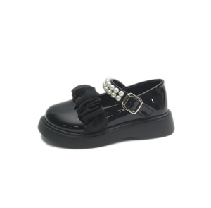 Zapatos de Piel Sintética para Niña, Primavera, Nuevos Zapatos de Vestir con Cordones y Pliegues Estilo Mary Jane, con Perlas, para Niñas - Product Image 6
