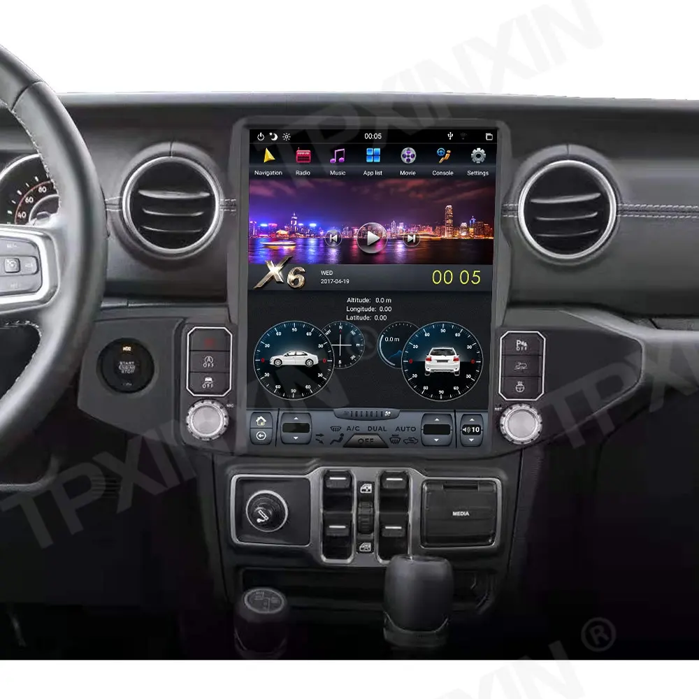 13.3 inç dikey ekran Tesla tarzı Jeep Wrangler 2018-2021 için multimedya radyo araba GPS navigasyon Stereo 2din ana ünite oyuncu